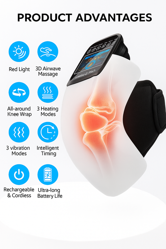 Electric Heated Knee Massager with Vibration Therapy Joint Pain Relief