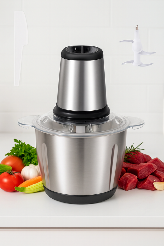2L Electric Food Chopper Stainless Steel Double Blade Kitchen Grinder