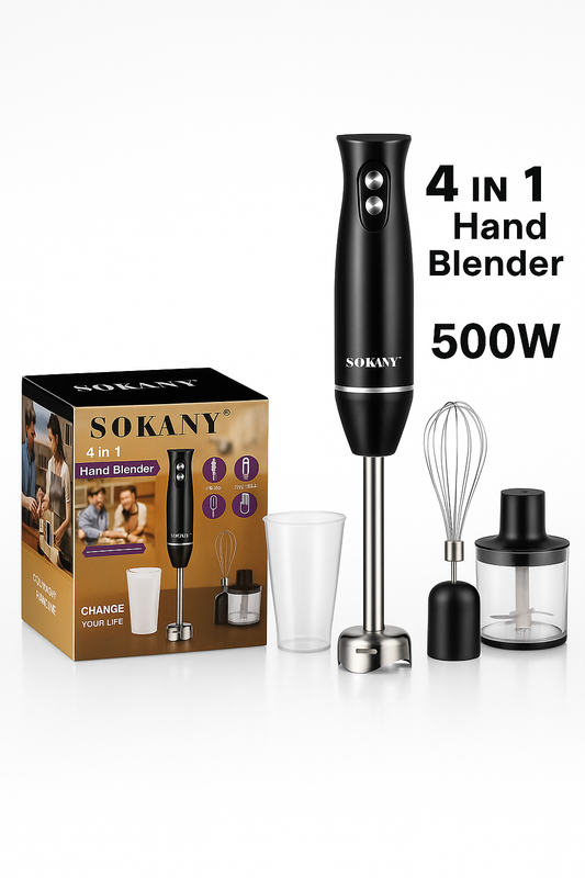 4 in 1 Handheld Blender Set Electric Stick Mixer Whisk Kitchen Appliance