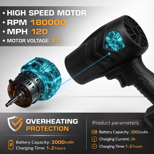 Cordless High Speed Electric Blower with Rechargeable Battery